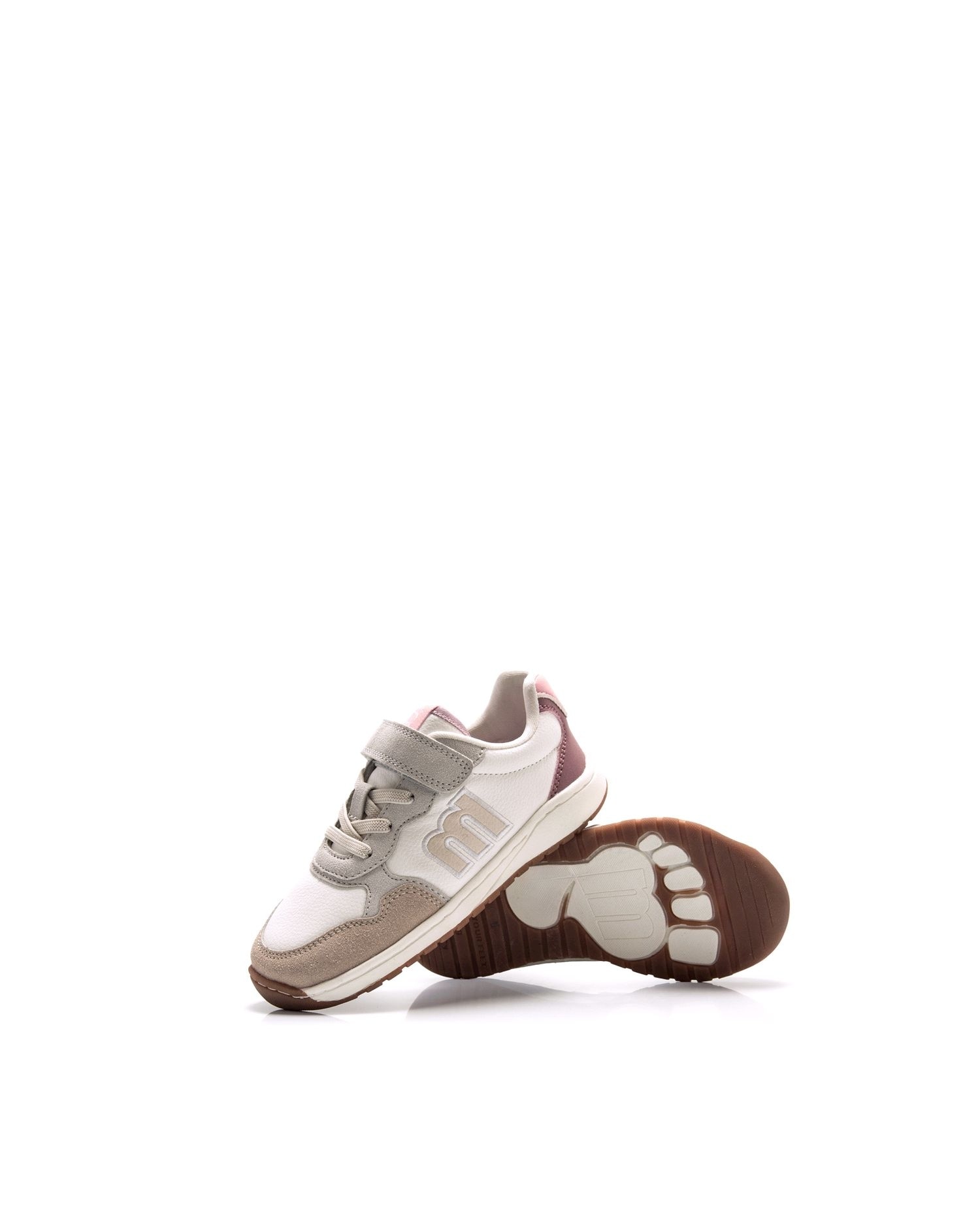 Sapatilhas Infantil Estilo Desportivo, Modelo Free com Piso Respeitoso Branco / Rosa-4