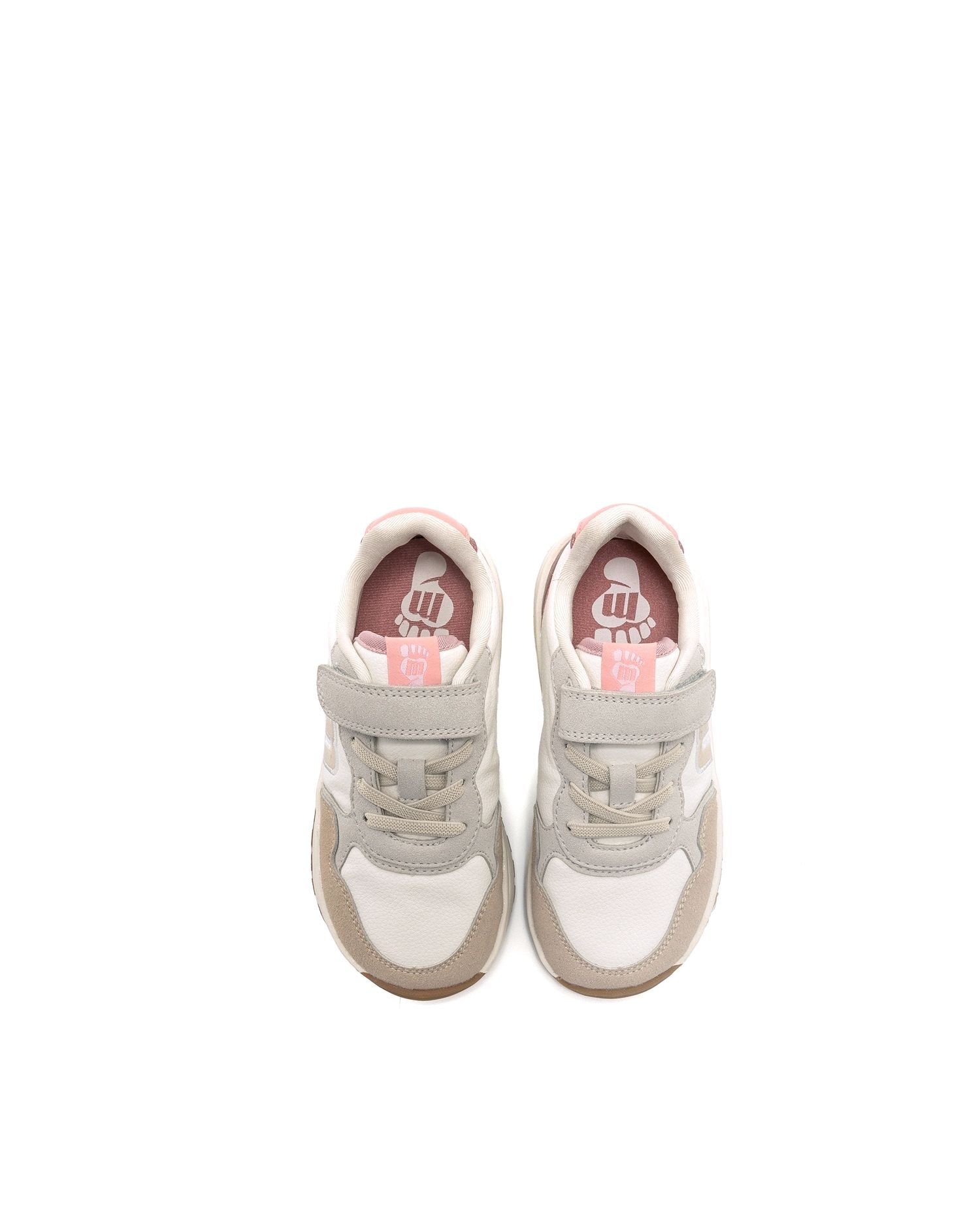 Sapatilhas Infantil Estilo Desportivo, Modelo Free com Piso Respeitoso Branco / Rosa-6