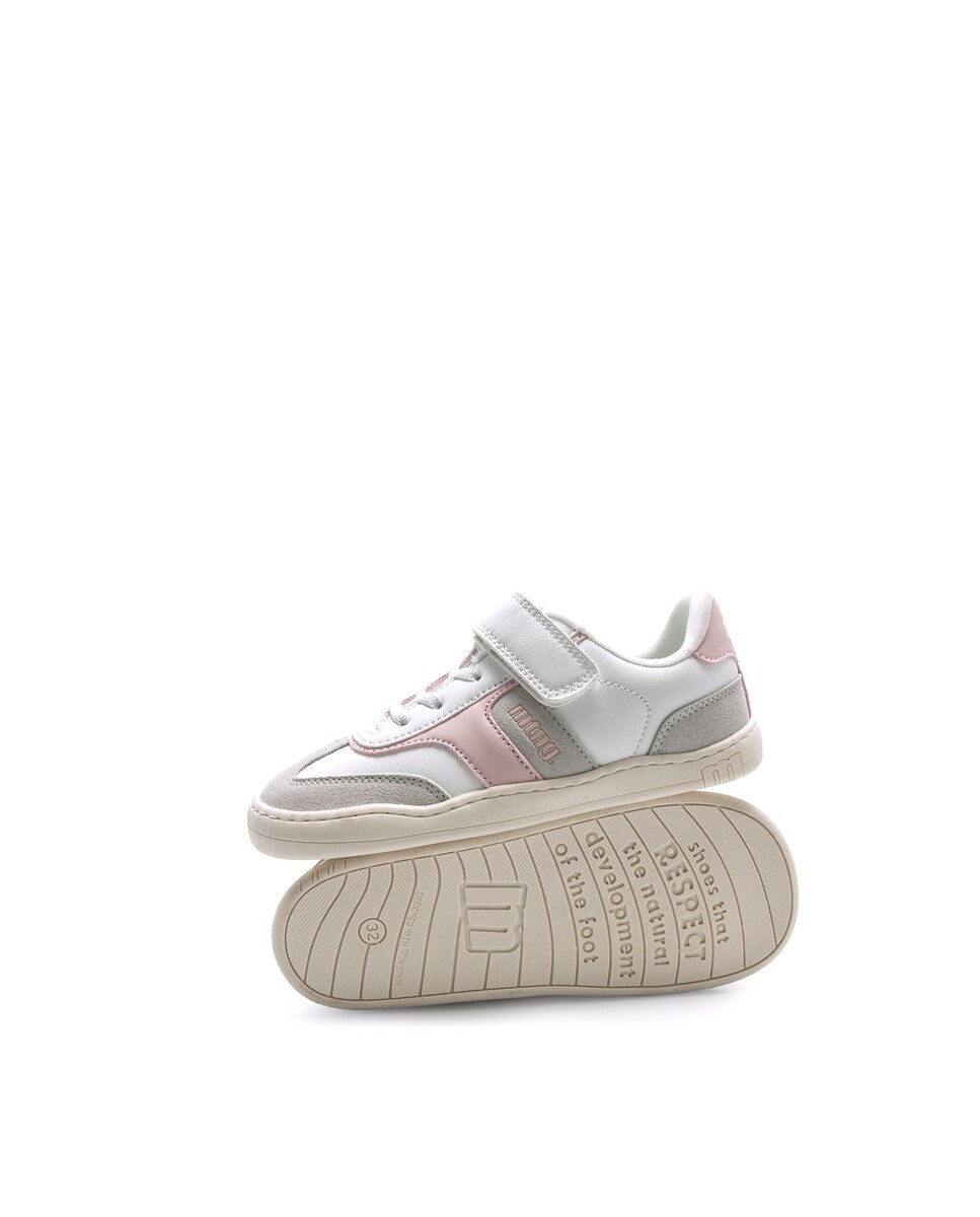 Sapatilhas Desportivas Infantil com Piso Respeitoso Branco / Rosa-4