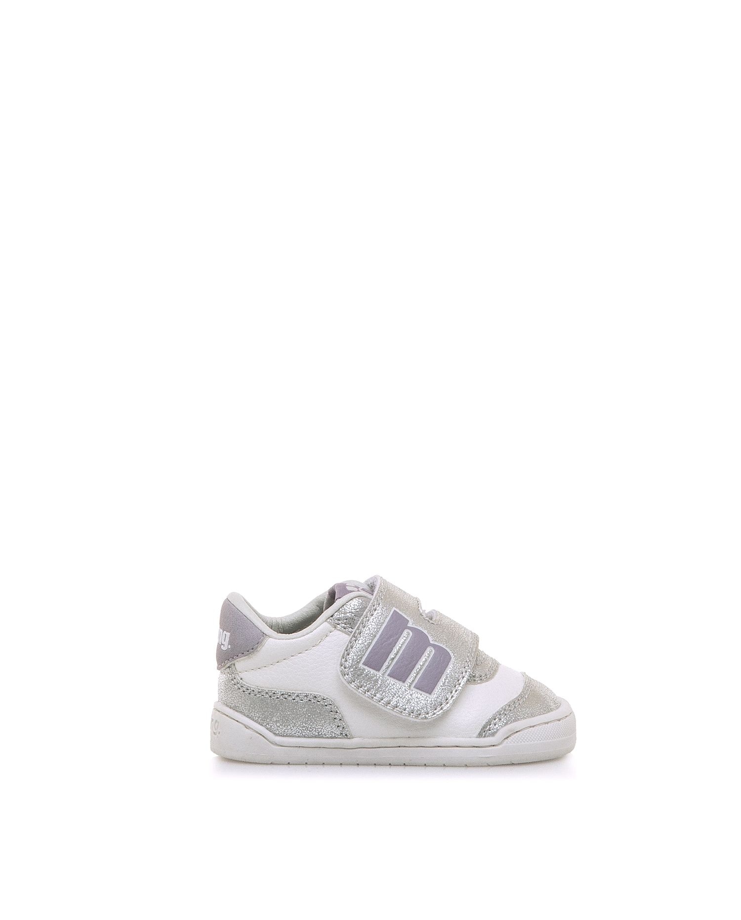 Sapatilhas Desportivas para Bebés com Piso Suave e Velcro Branco / Cinzento-1