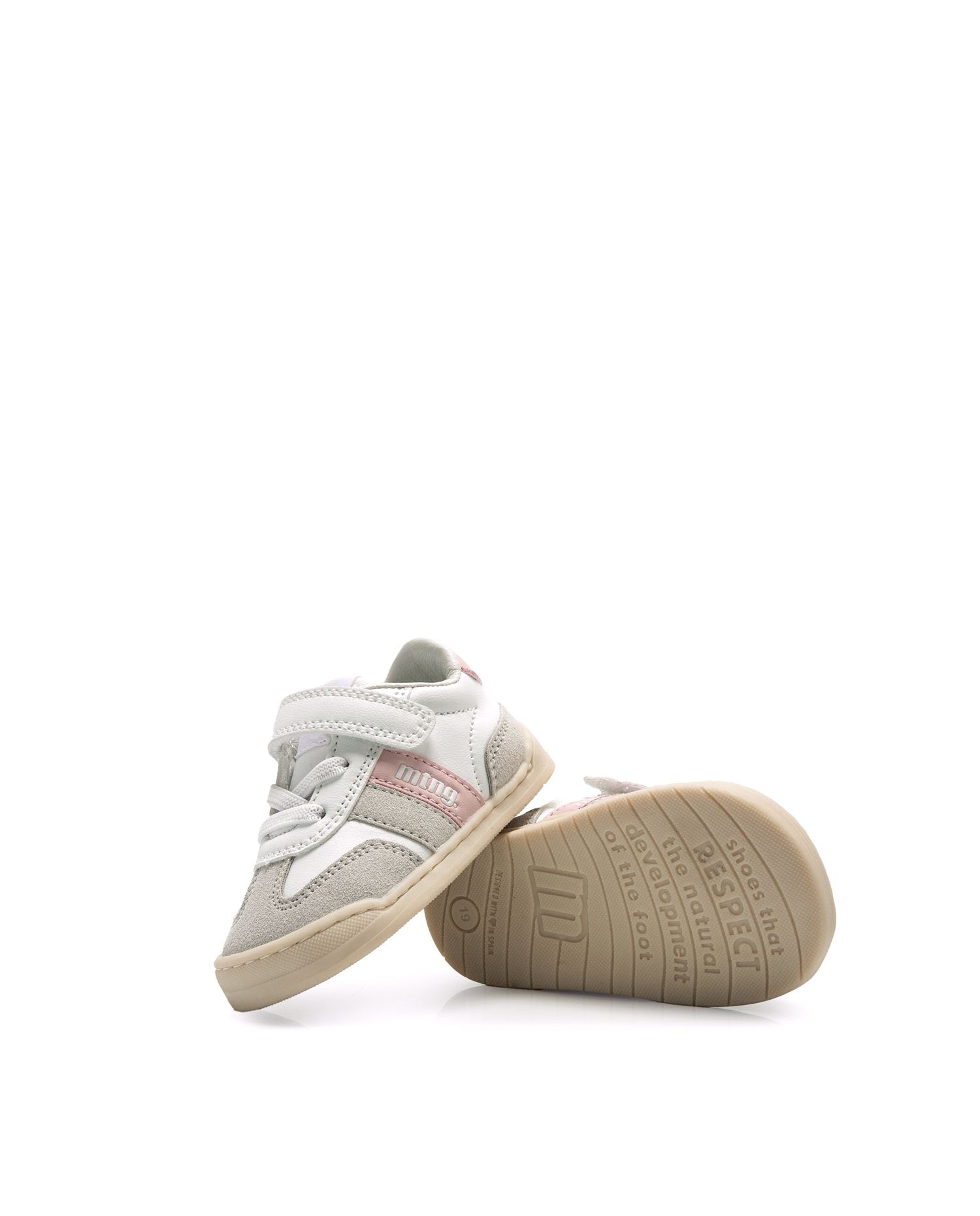 Sapatilhas Desportivas para Bebé com Velcro MTNG Branco / Cinzento-4