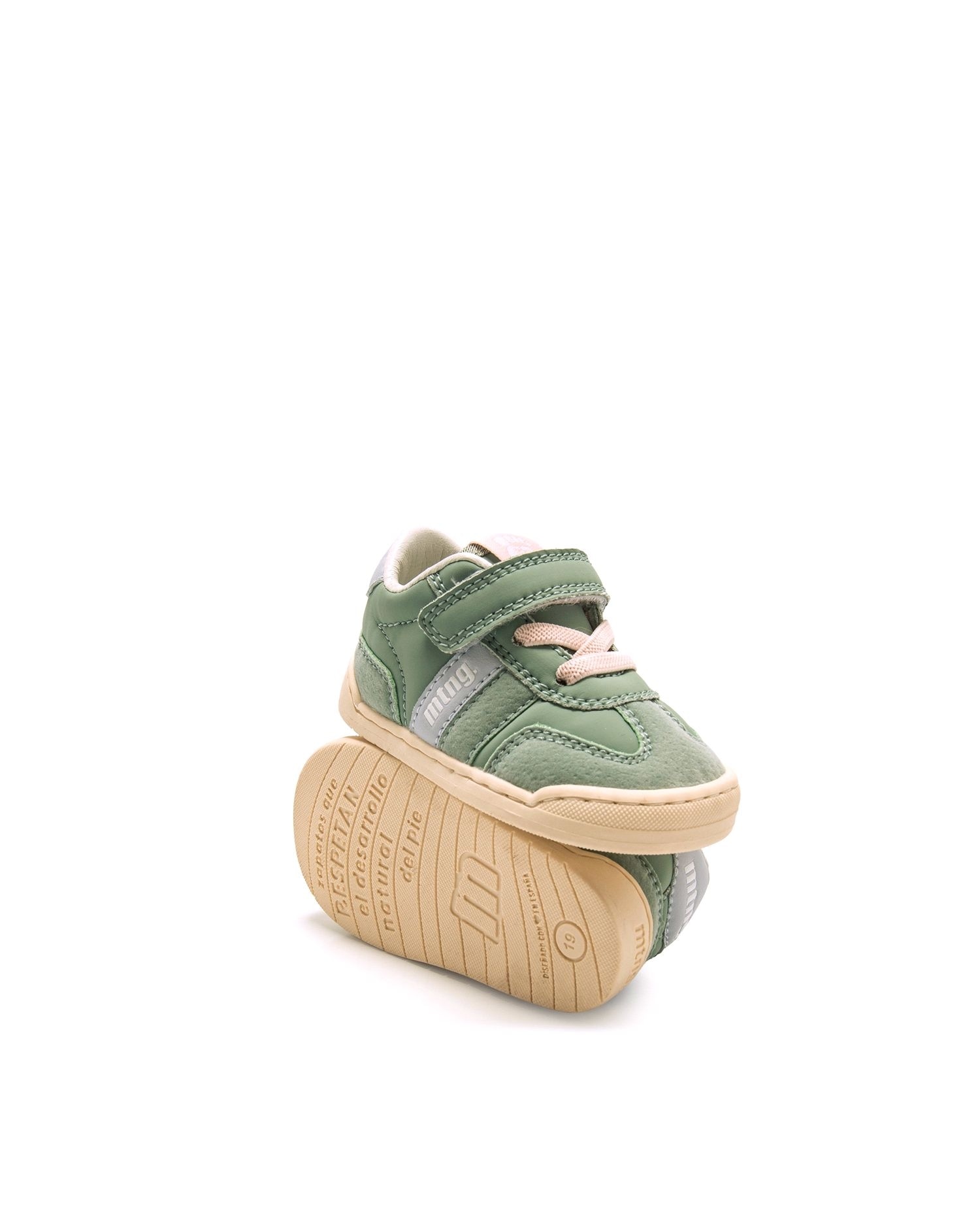 Sapatilhas Desportivas para Bebé com Velcro Verde-antiquário-4