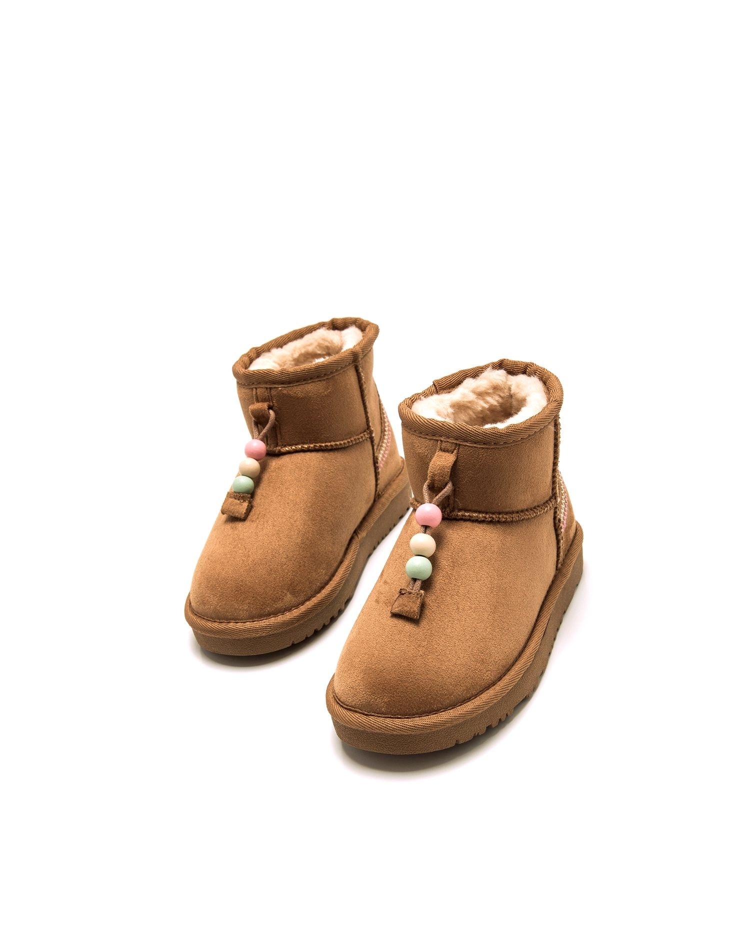 Botas com Pelo Interior e Detalhe de Abalorios Camel-2