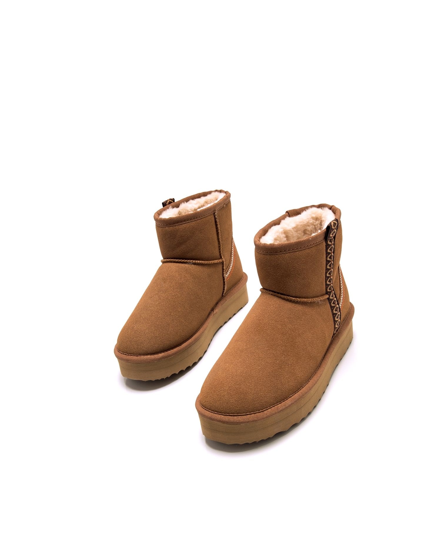 Botas com Pelo Interior e Piso Duplo Camel-2