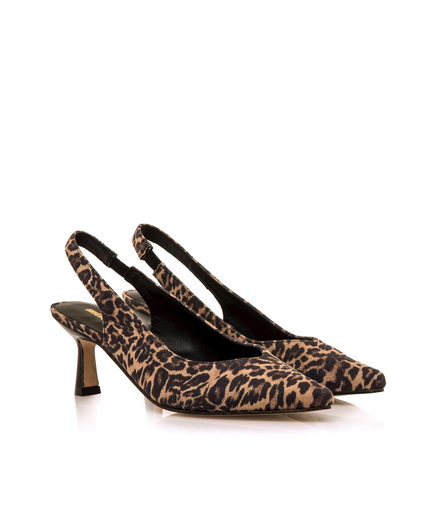 Sapatos de Salto de Estilo com o Calcanhar Aberto Castanho / Laranja-5