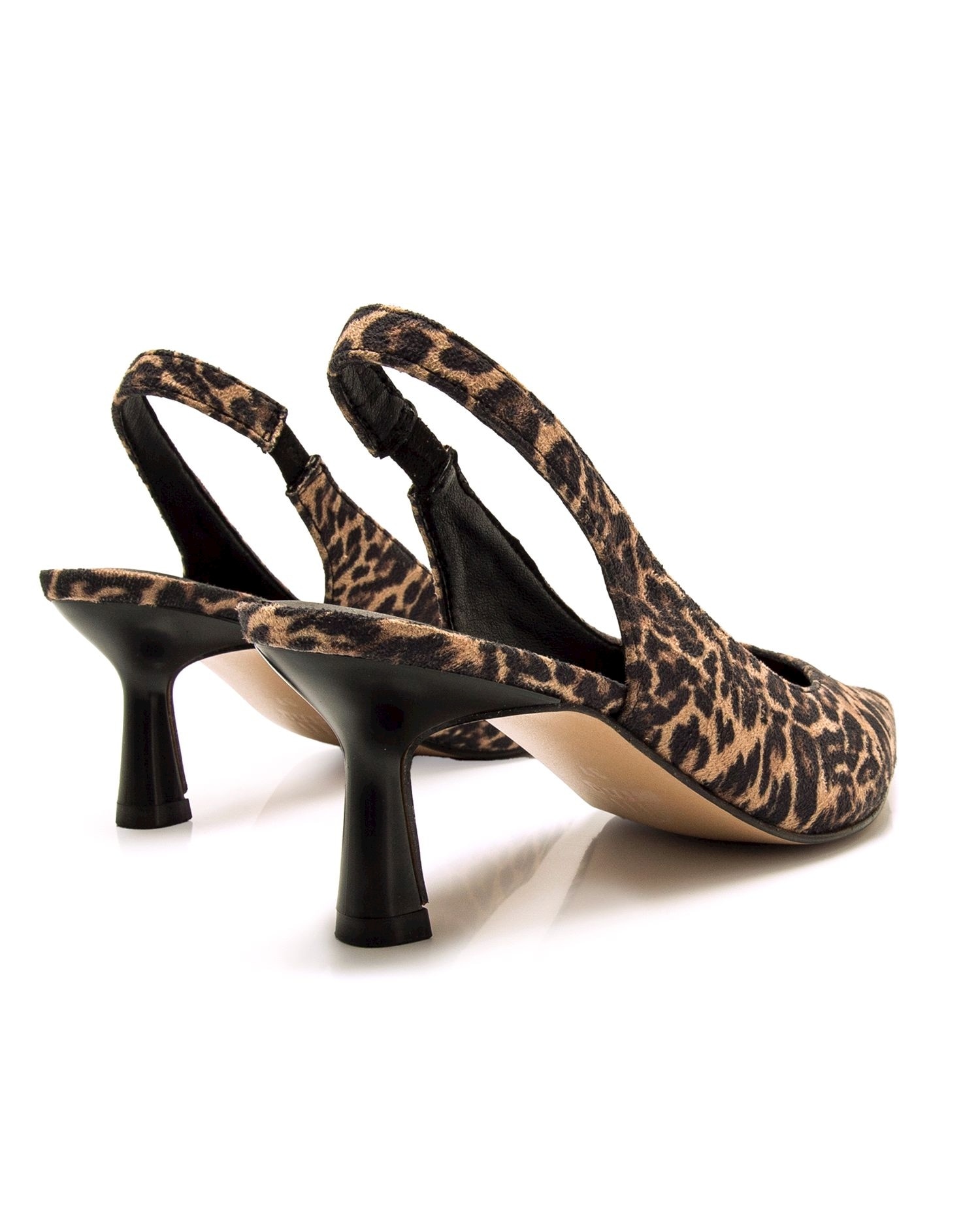 Sapatos de Salto de Estilo com o Calcanhar Aberto Castanho / Laranja-7