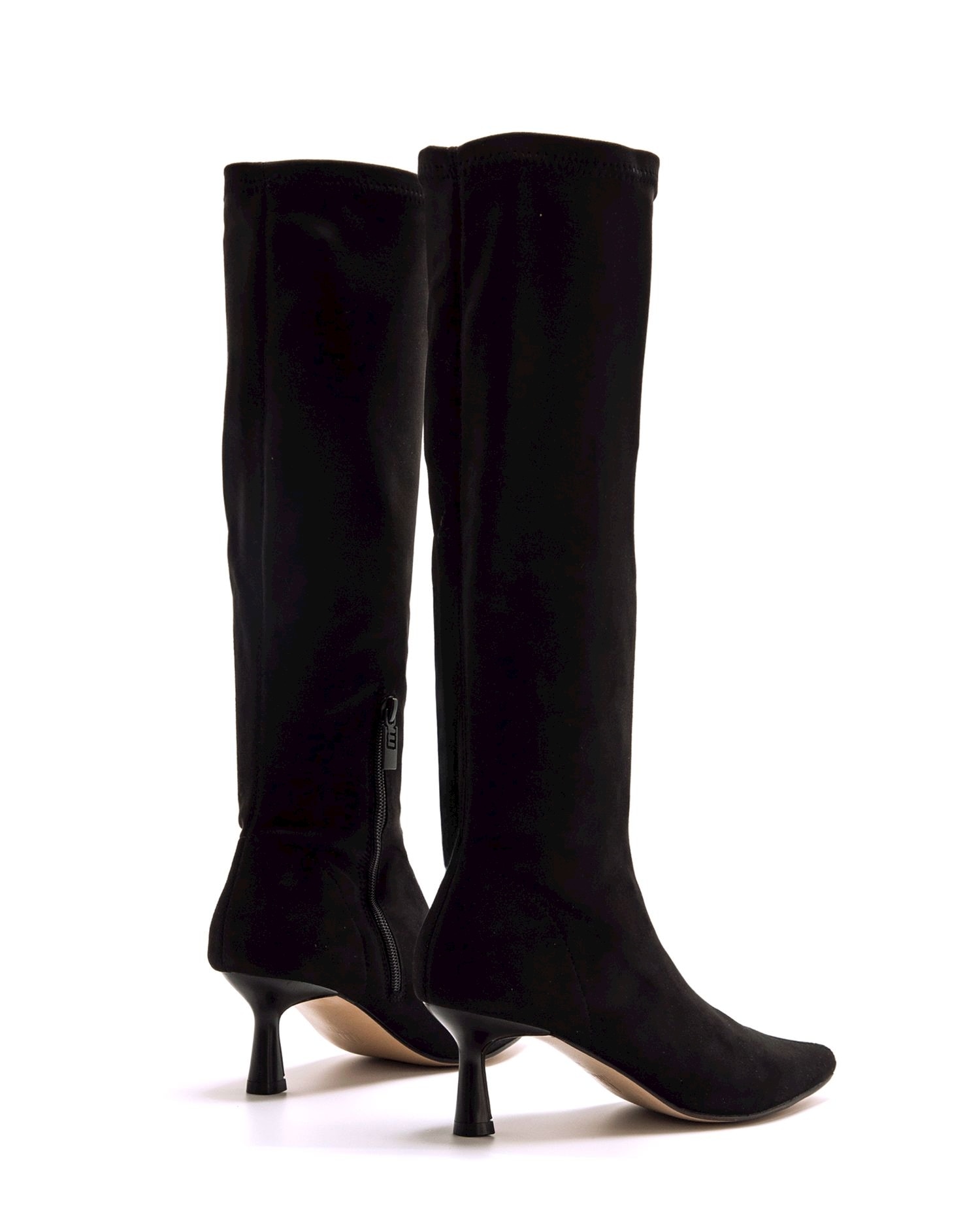 Botas Altas com Salto Fino e Cano Stretch Preto-6