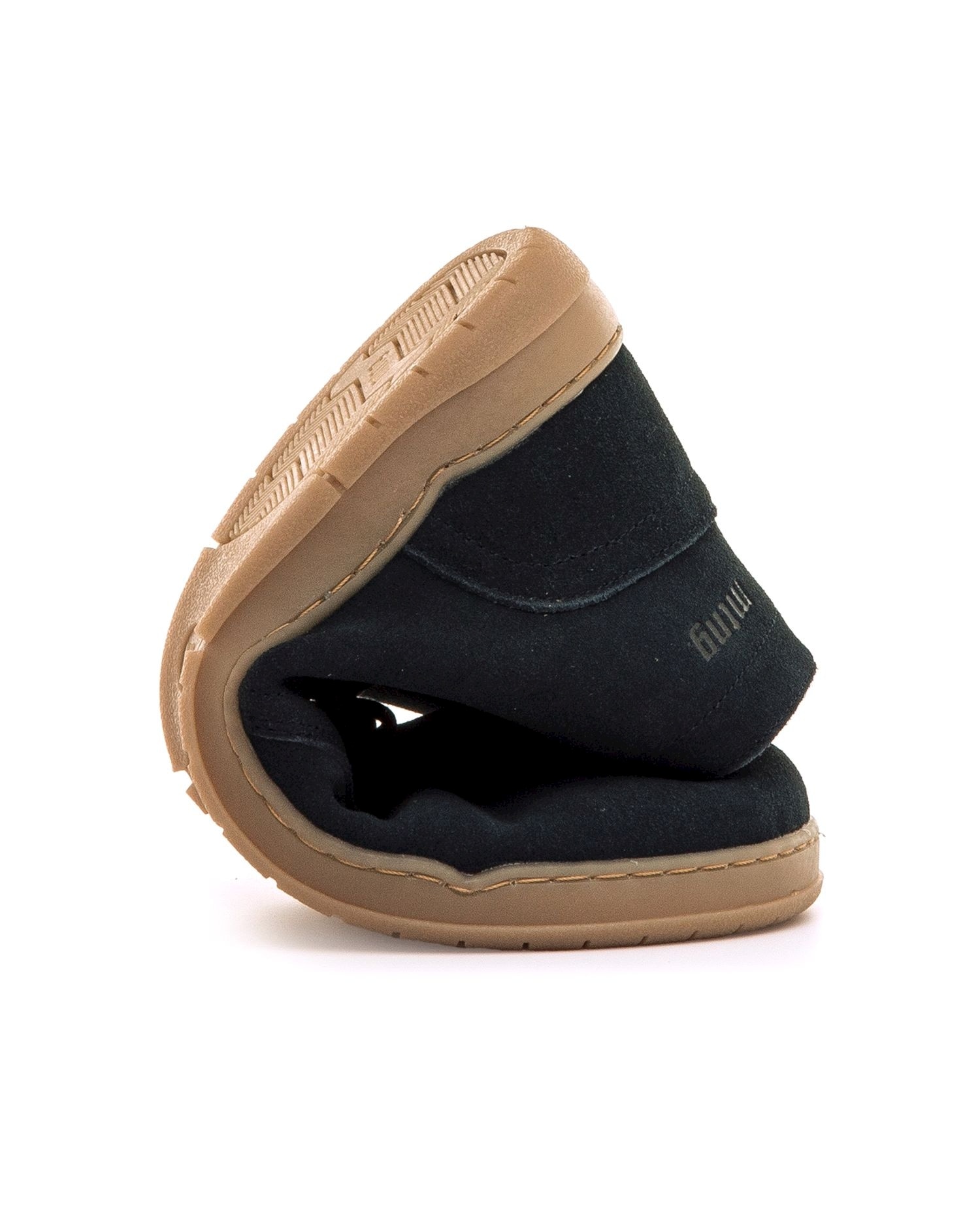 Sapatos de Cordões em Pele de Camurça com Piso Respeitoso Preto-3