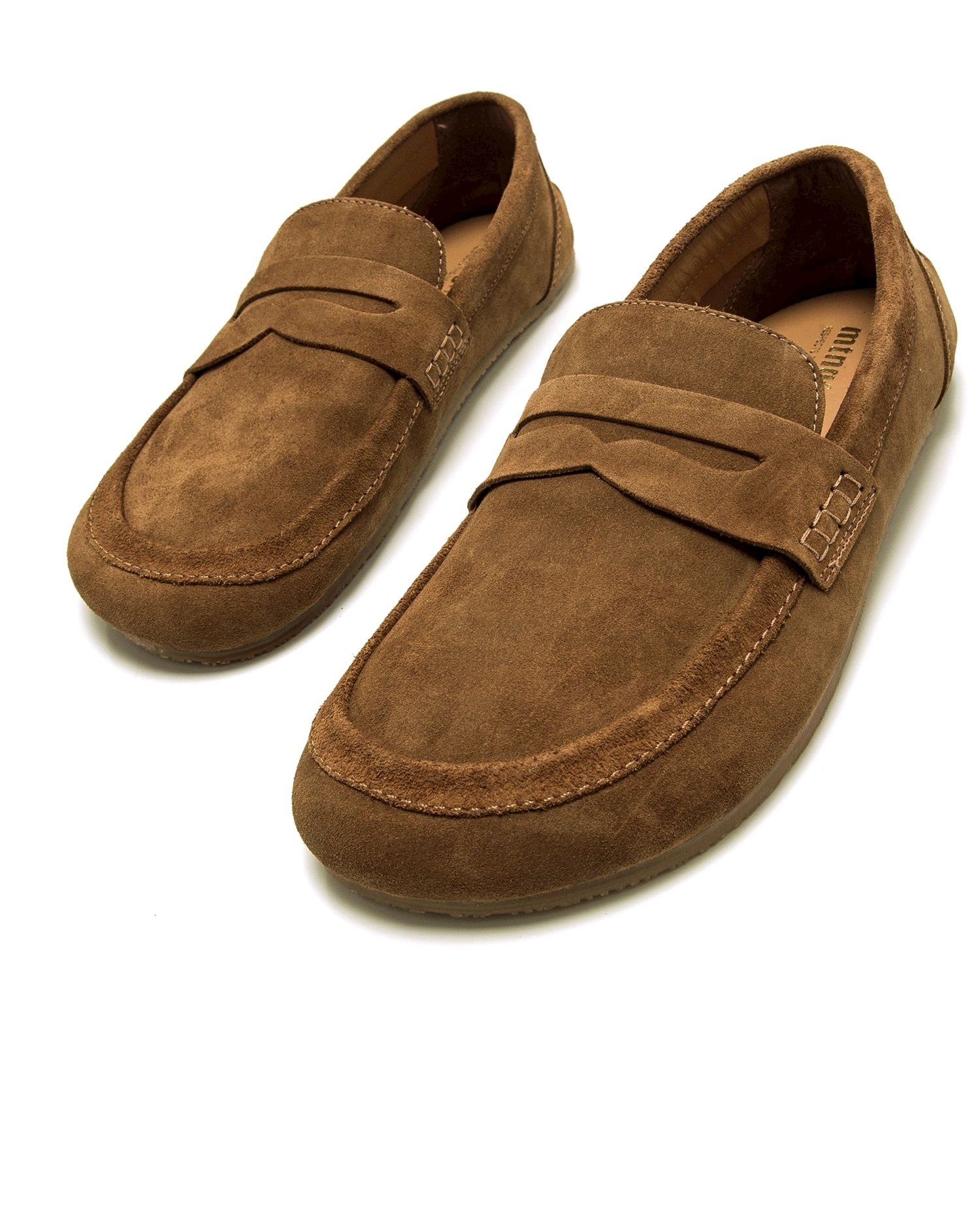 Mocassins em Pele de Camurça com Piso Respeitoso Castanho-2