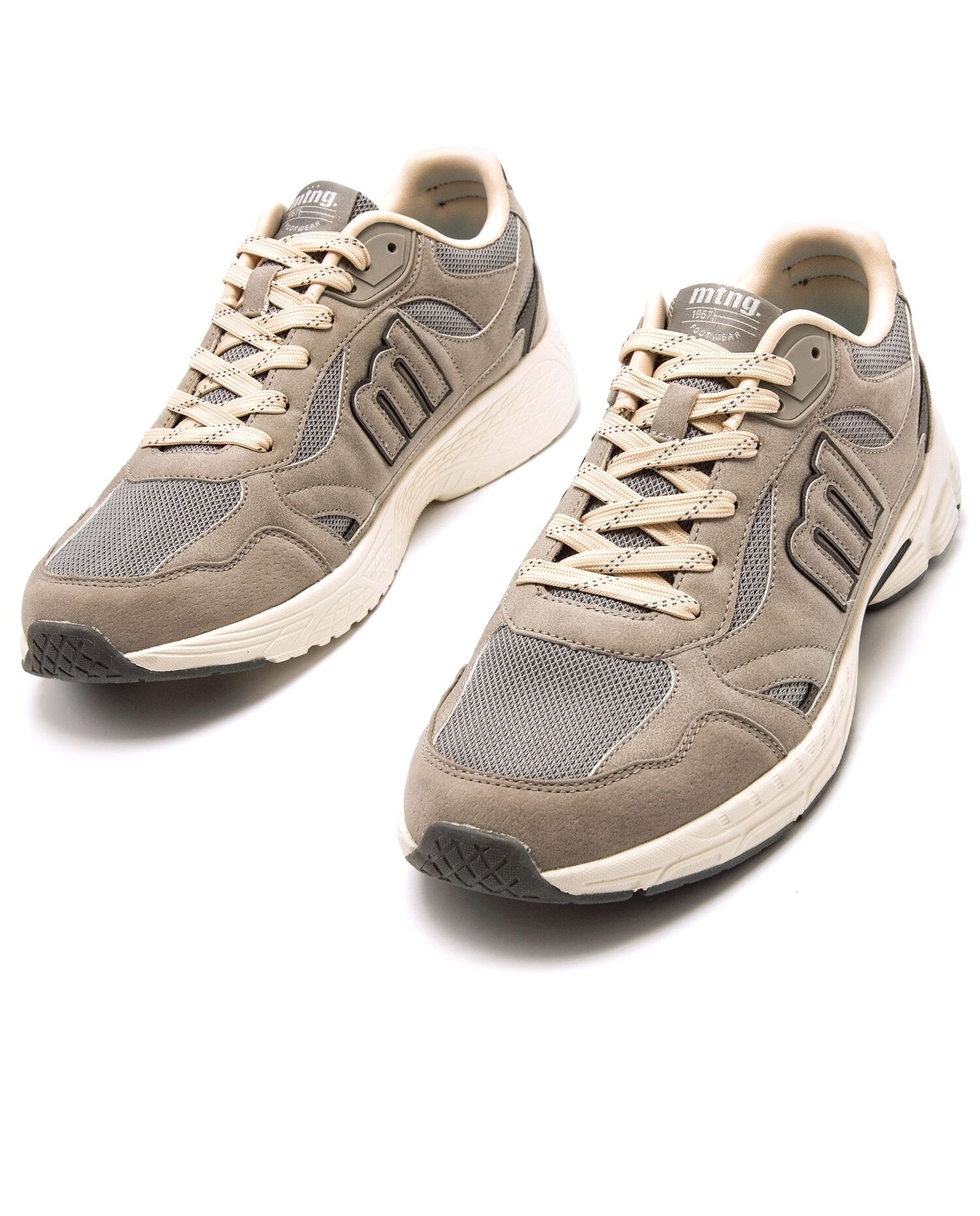 Sapatilhas Desportivas com Logotipo Estilo Running Cinzento-pedra-2