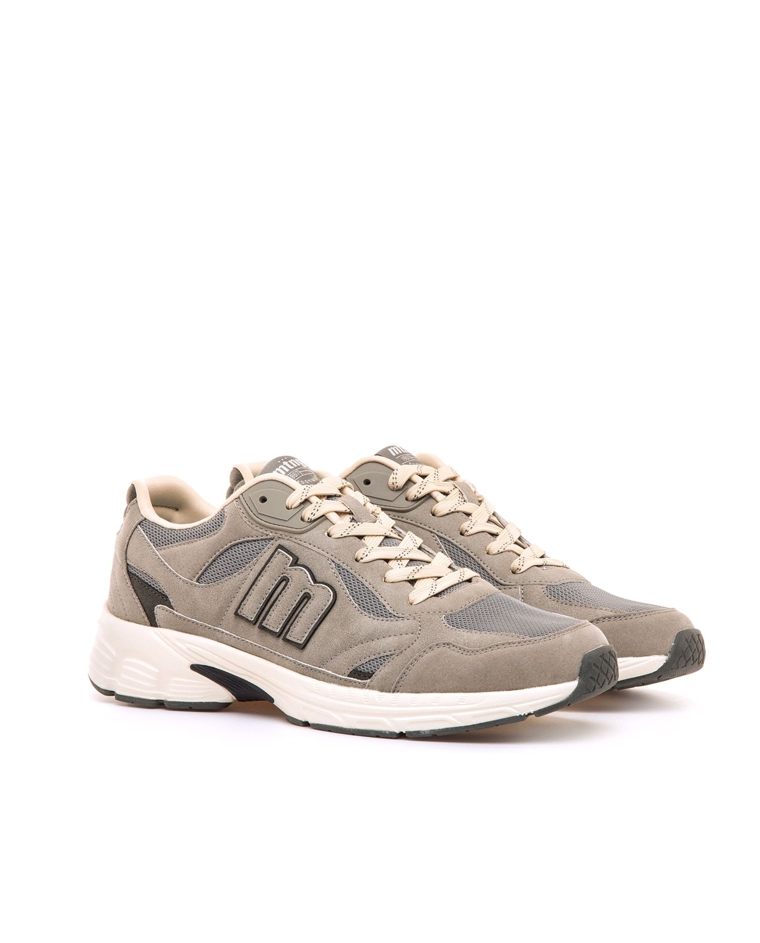 Sapatilhas Desportivas com Logotipo Estilo Running Cinzento-pedra-5