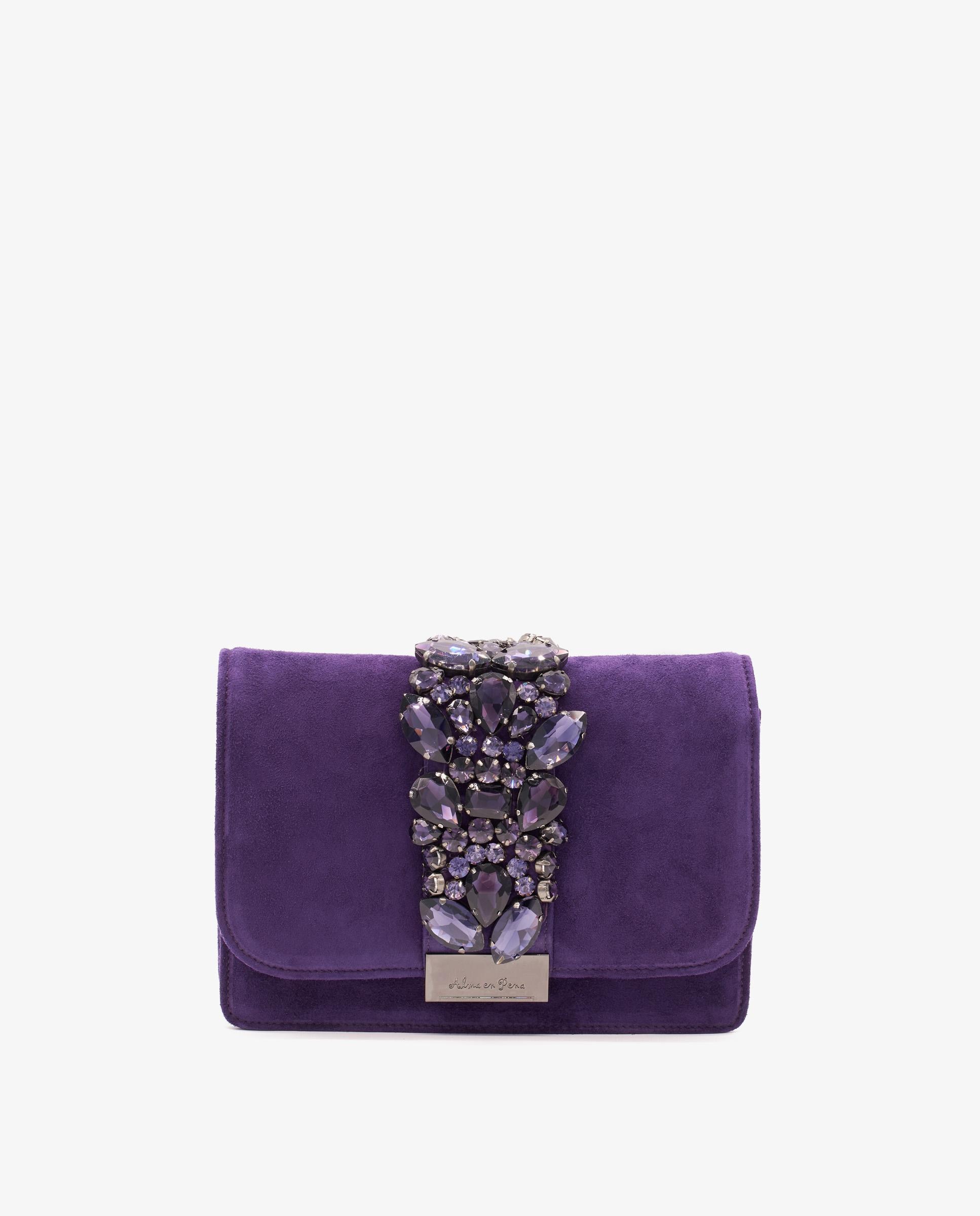 Imagem 0 de Mala a Tiracolo de Pele com Pedraria