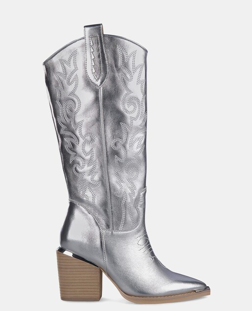 Imagem 0 de Botas Cowboy de Pele com Cano Alto