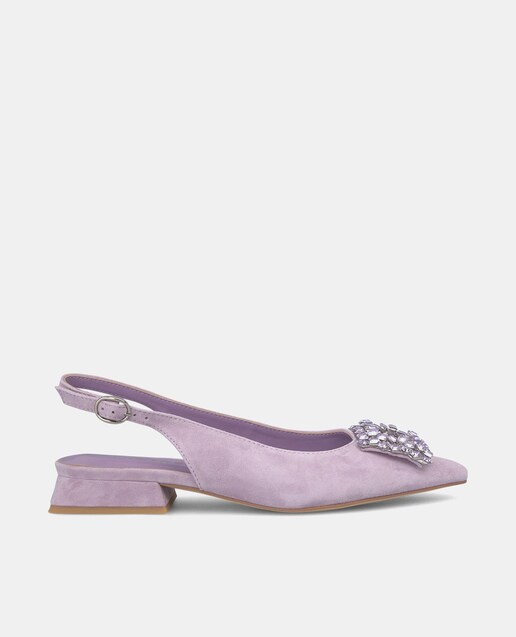 Imagem 0 de Sapatos de Pele Rasos com Biqueira Pontiaguda