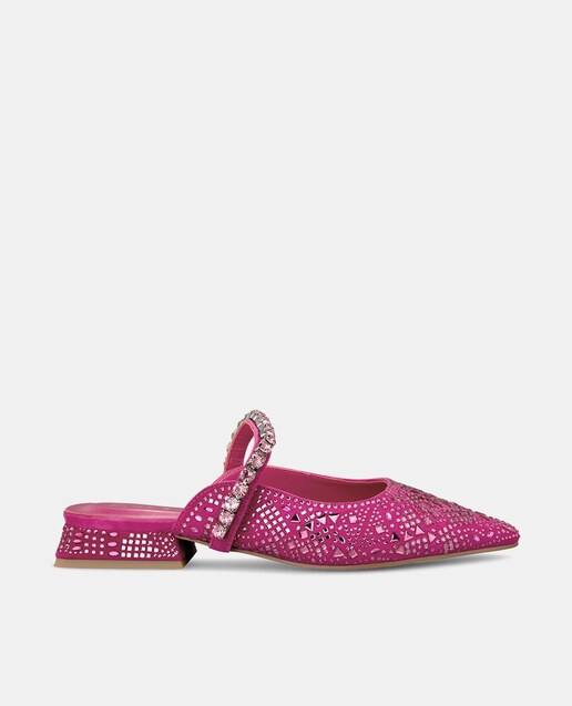Imagem 0 de Sapatos Rasos em Pele com Biqueira Pontiaguda