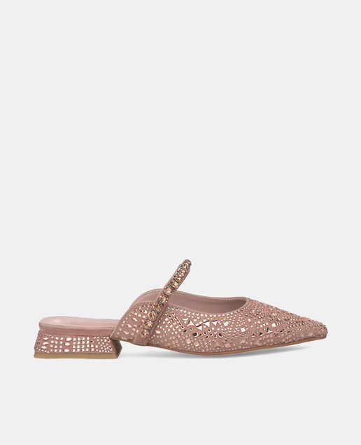 Imagem 0 de Sapatos Rasos de Pele com o Calcanhar Aberto