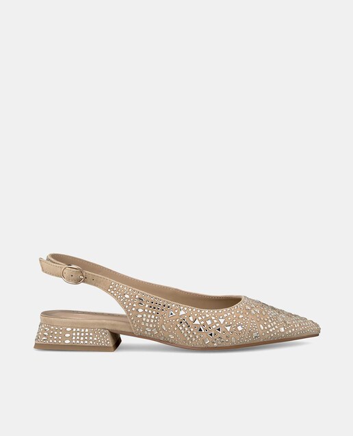 Imagem 0 de Sapatos de Salto em Pele com Calcanhar Aberto