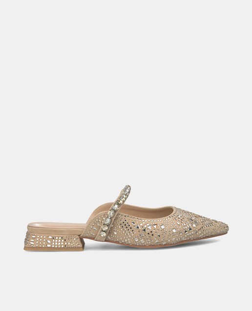 Imagem 0 de Sapatos Rasos de Pele com o Calcanhar Aberto