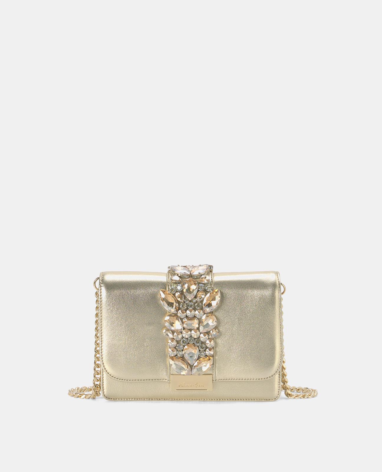 Imagem 0 de Mala a Tiracolo de Pele com Pedraria