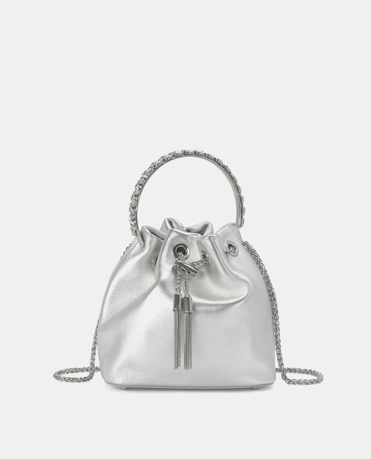 Imagem 0 de Mala a Tiracolo Tipo Bombonera de Pele com Alça de Corrente