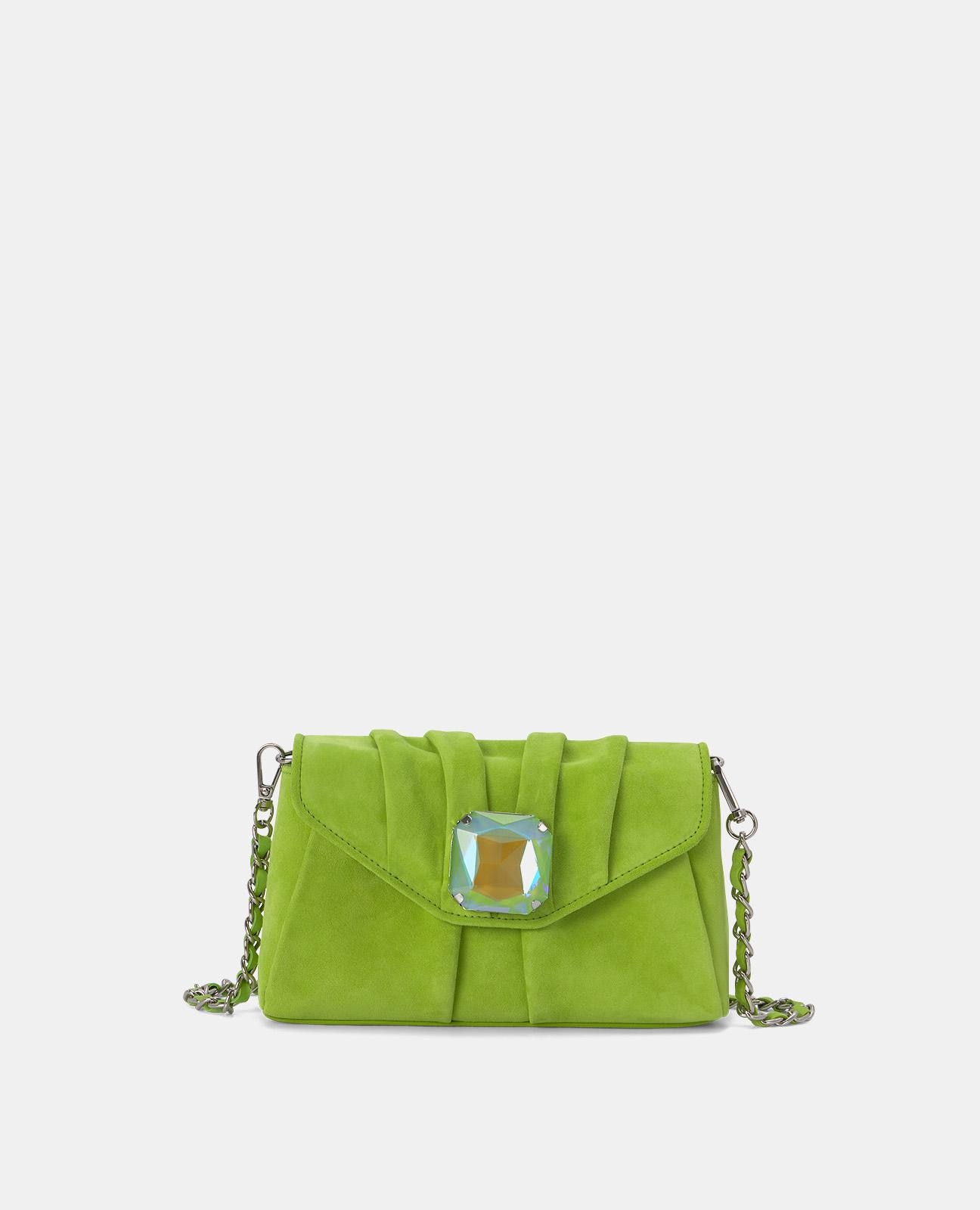 Imagem 0 de Mala a Tiracolo de Pele com Adorno de Diamante