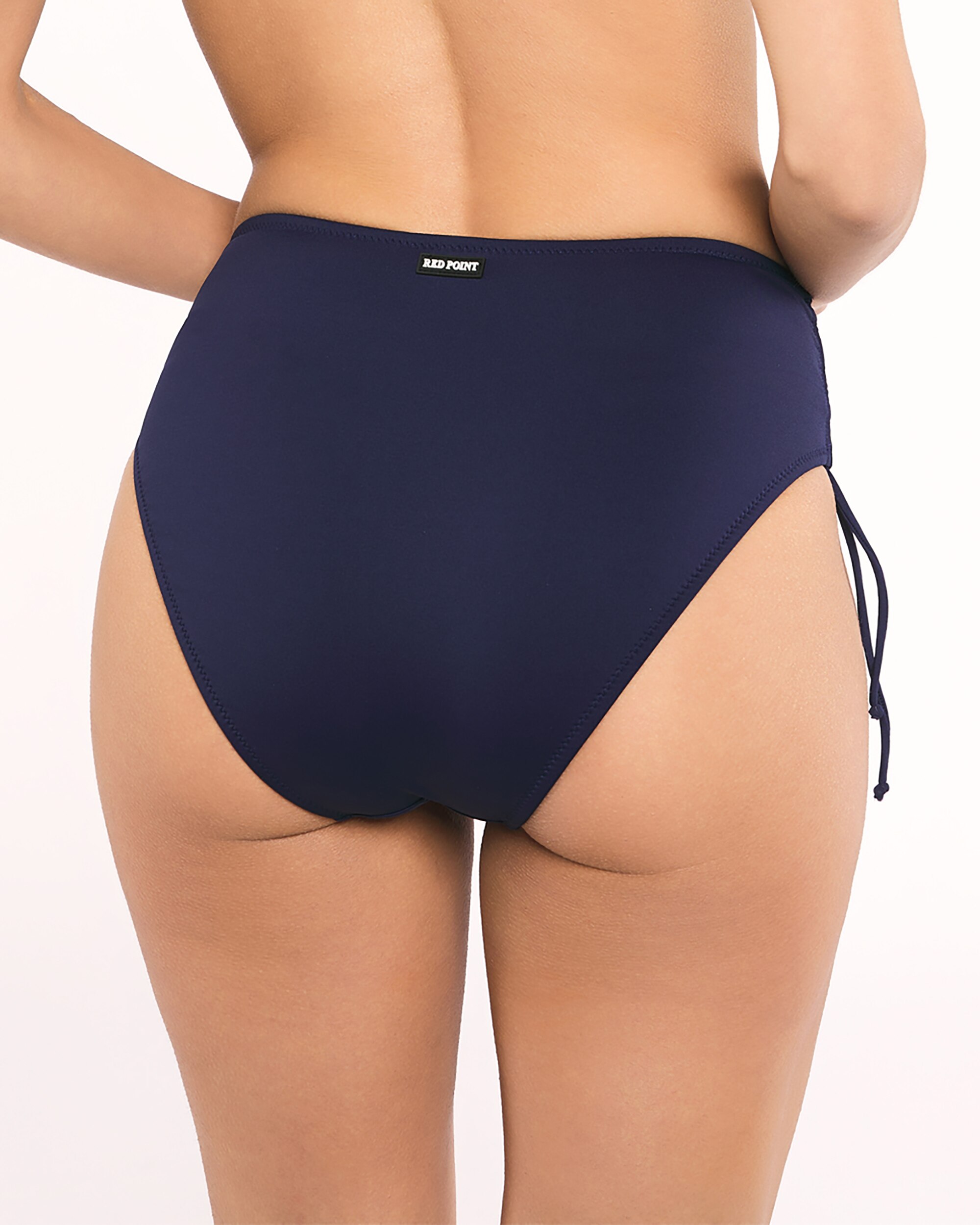 Cueca de Biquíni Galia Clássica Alta Lados Ajustável 5 Azul / Branco-2
