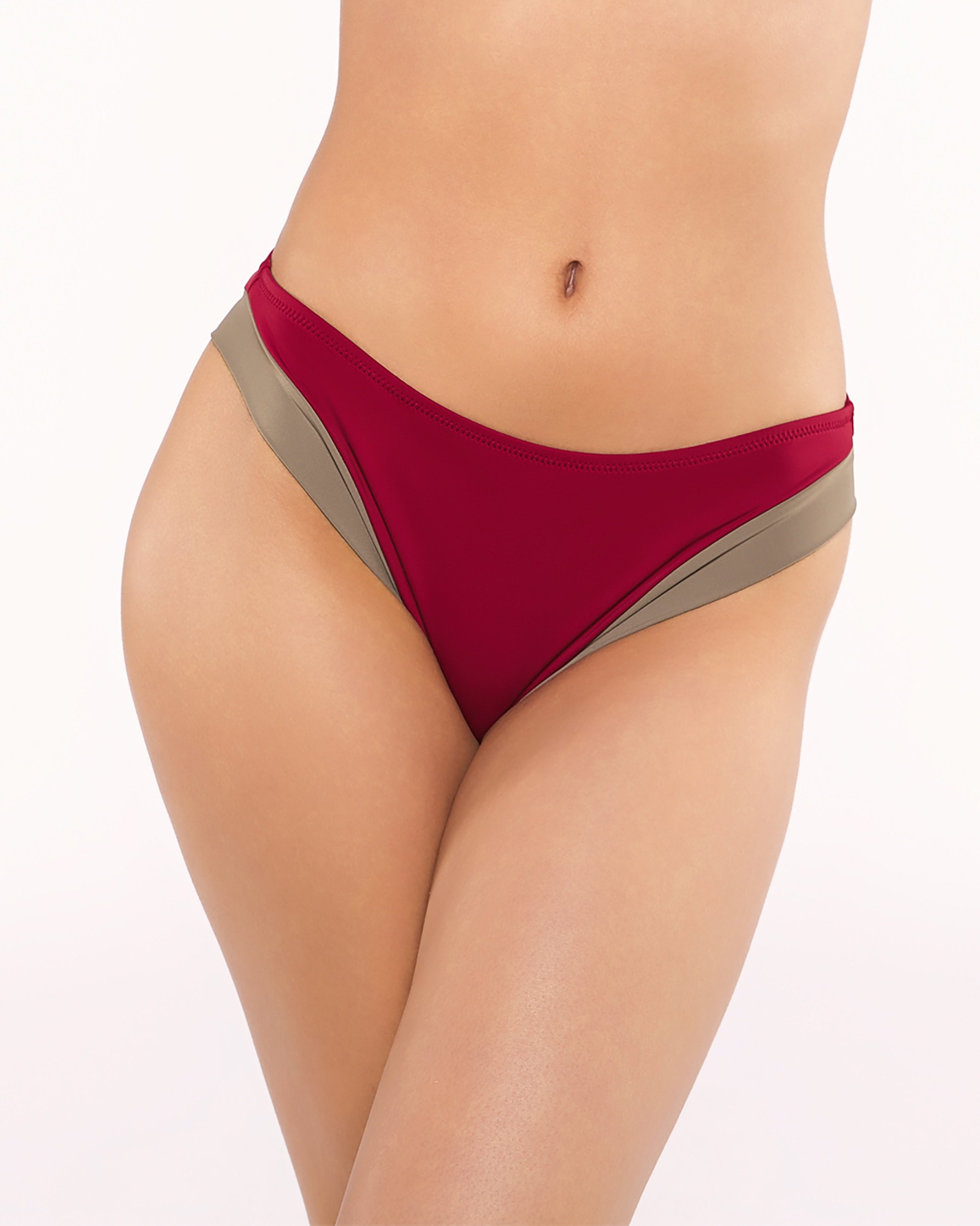 Cueca de Biquíni Antão Cintura Grená-1