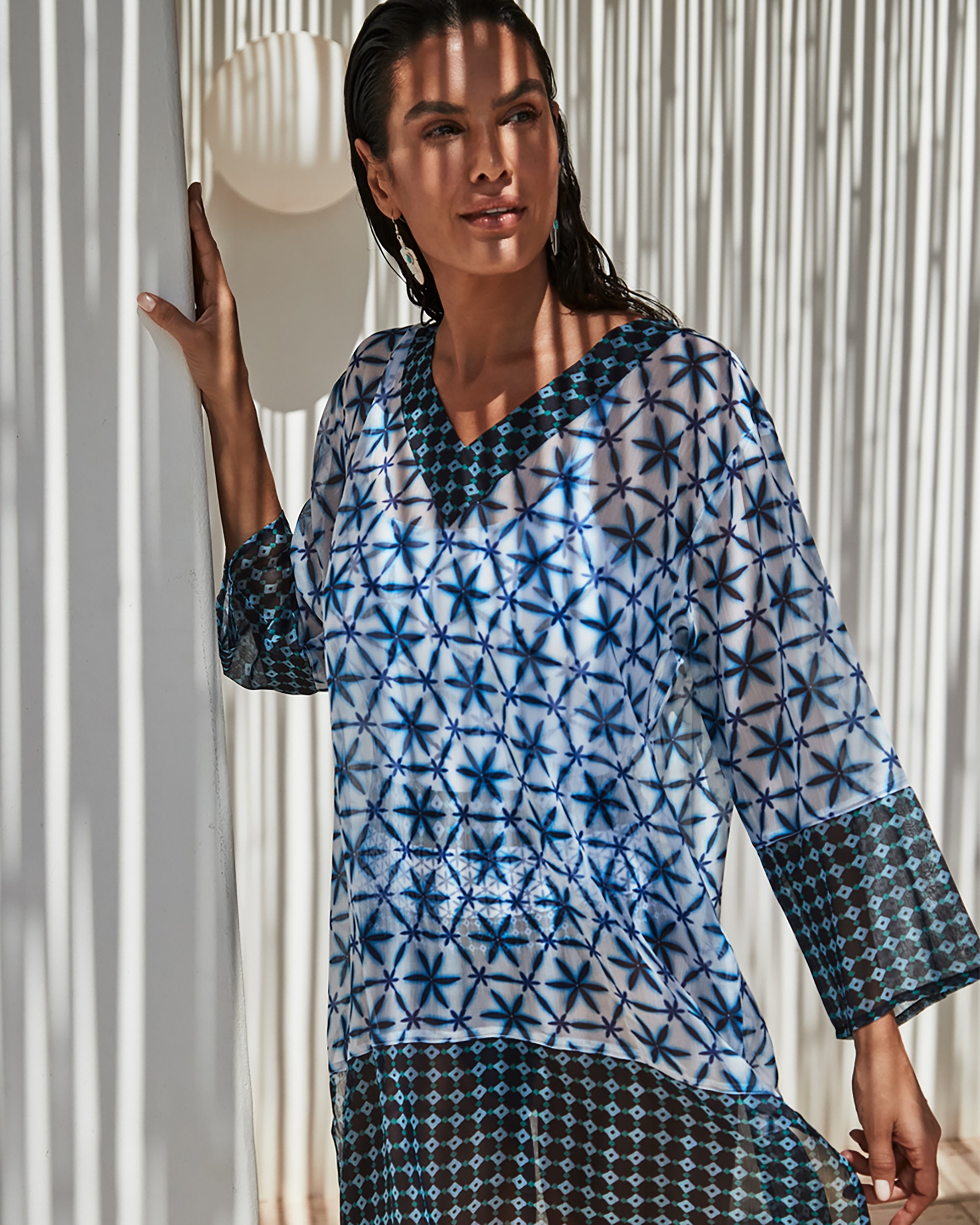Vestido de Praia Dalena Azul-3