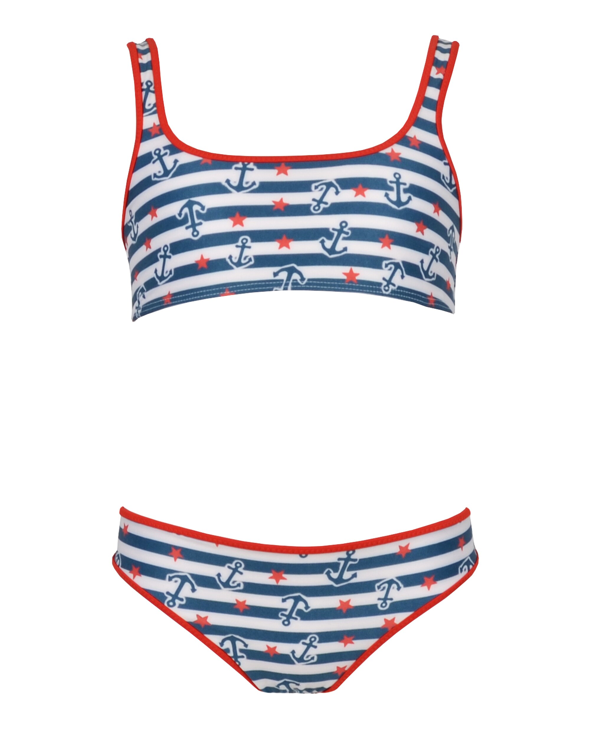 Sailor Top Gola Cintura Baixa Infantil Red Point Azul / Branco-3