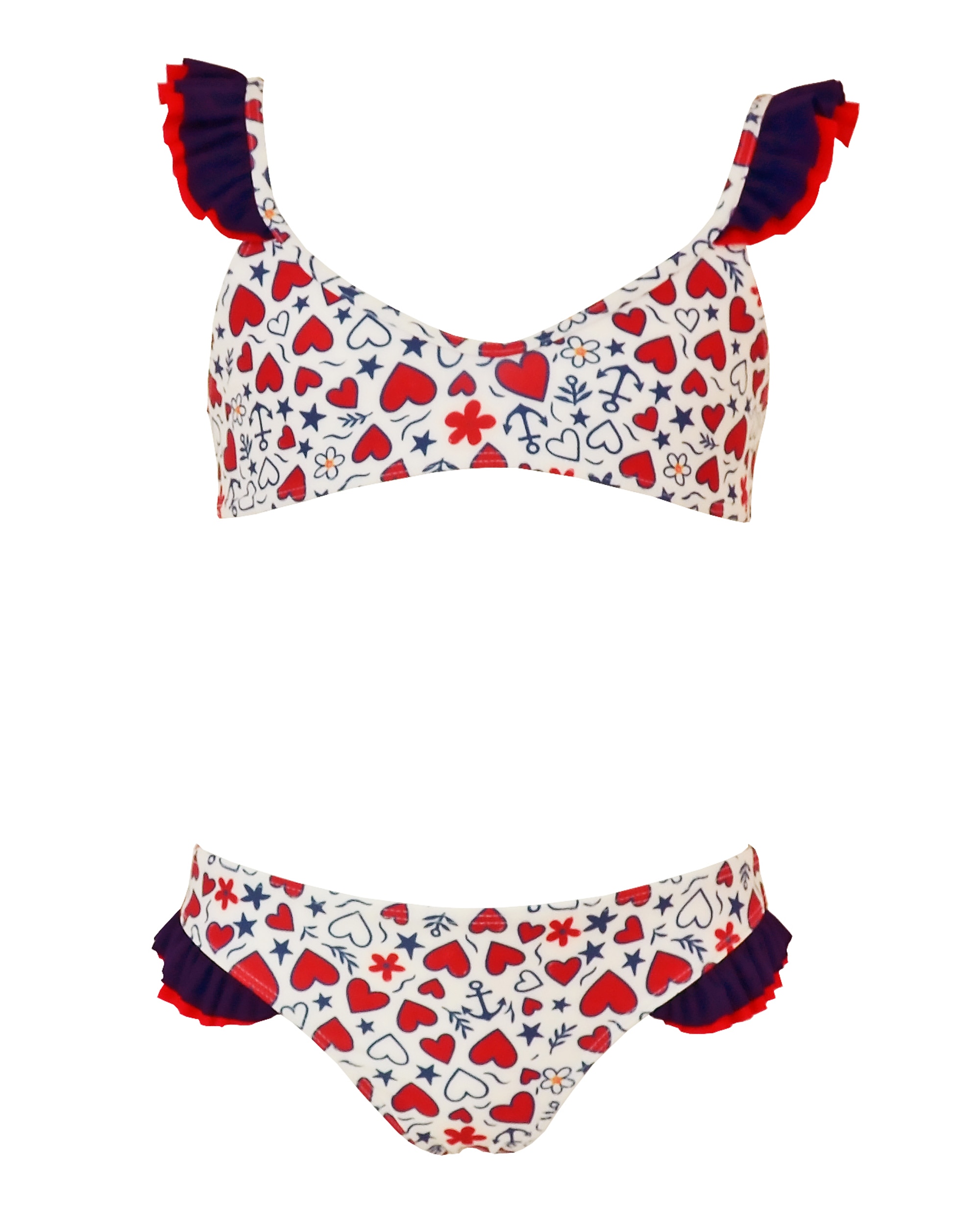 Cuore Top com Decote Br.cintura Infantil Branco / Vermelho-3