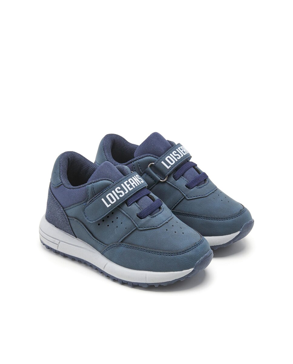 Sapatilhas Infantil com Fecho Ajustável de Atacadores Elásticos e Velcro Azul-marinho-2