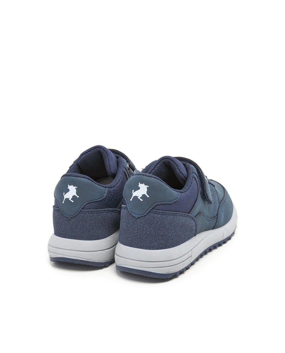 Sapatilhas Infantil com Fecho Ajustável de Atacadores Elásticos e Velcro Azul-marinho-3