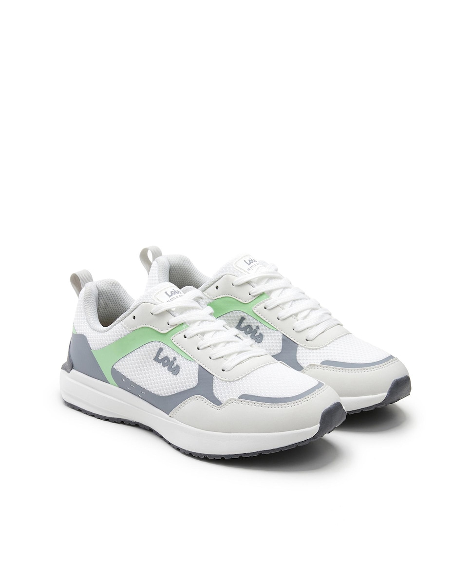 Sapatilhas Desportivas com Atacadores e Reforço no Calcanhar Branco / Verde-2