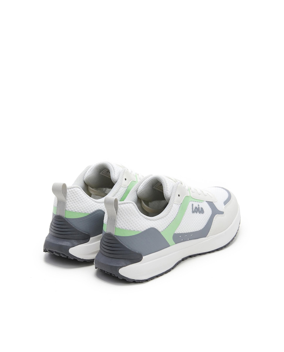 Sapatilhas Desportivas com Atacadores e Reforço no Calcanhar Branco / Verde-3