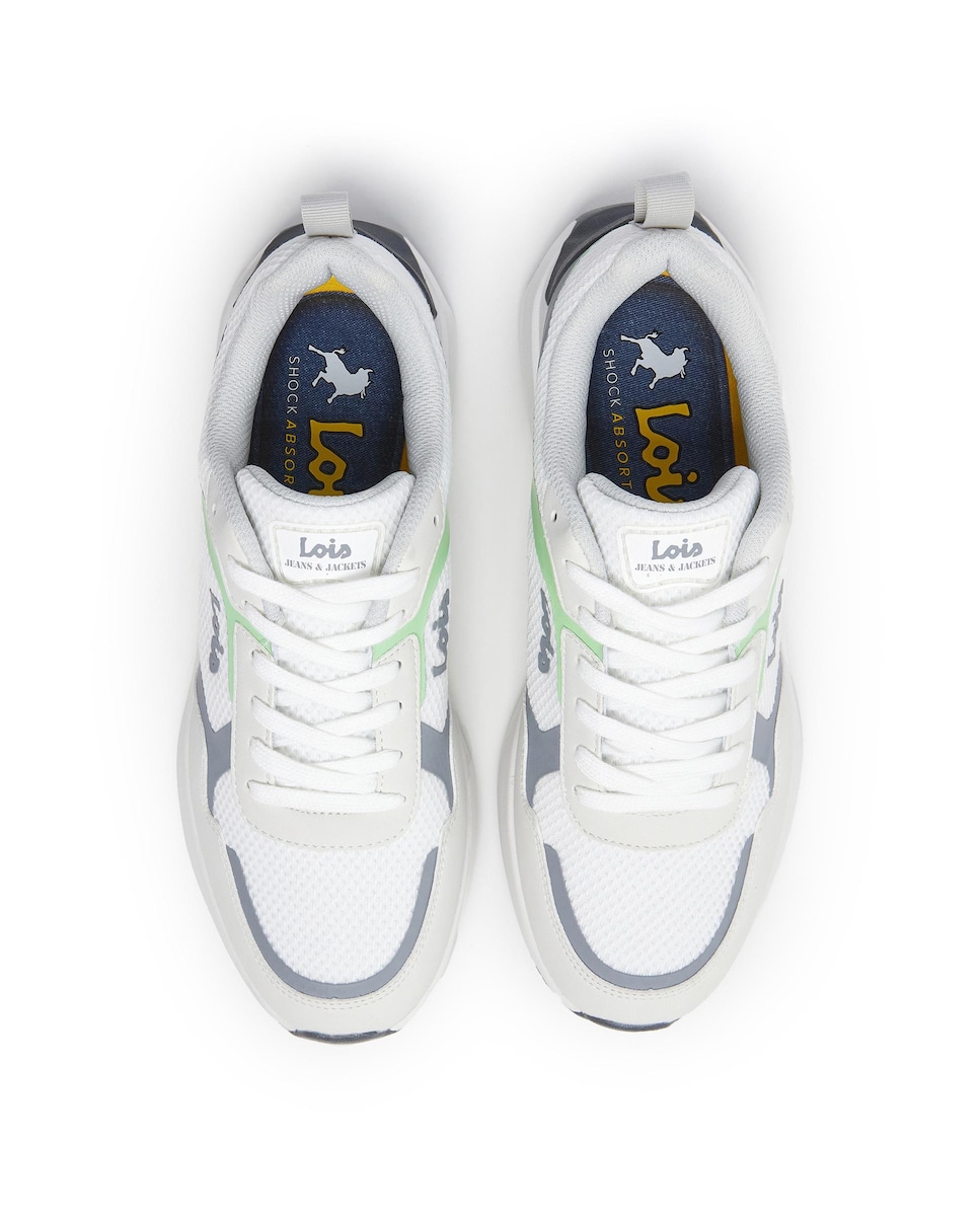 Sapatilhas Desportivas com Atacadores e Reforço no Calcanhar Branco / Verde-4