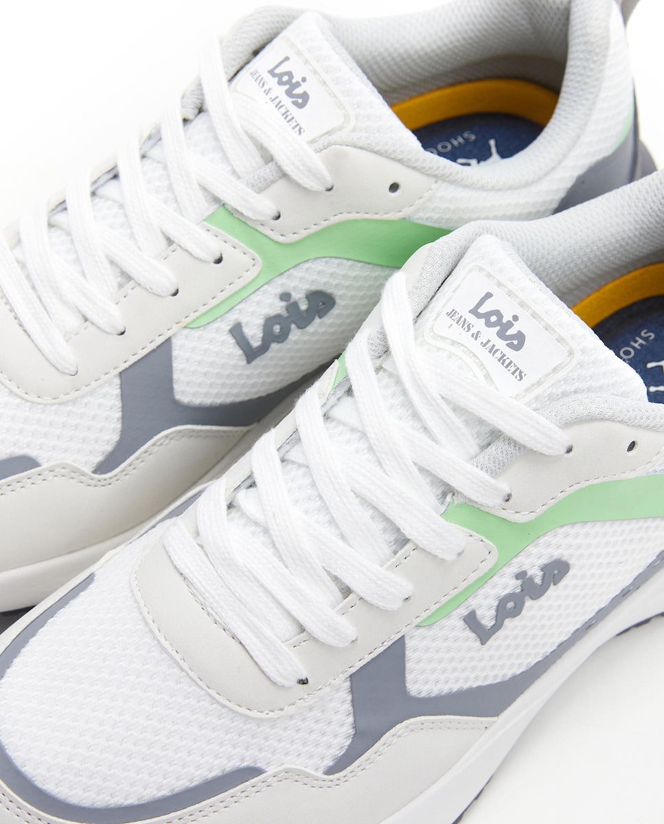 Sapatilhas Desportivas com Atacadores e Reforço no Calcanhar Branco / Verde-5