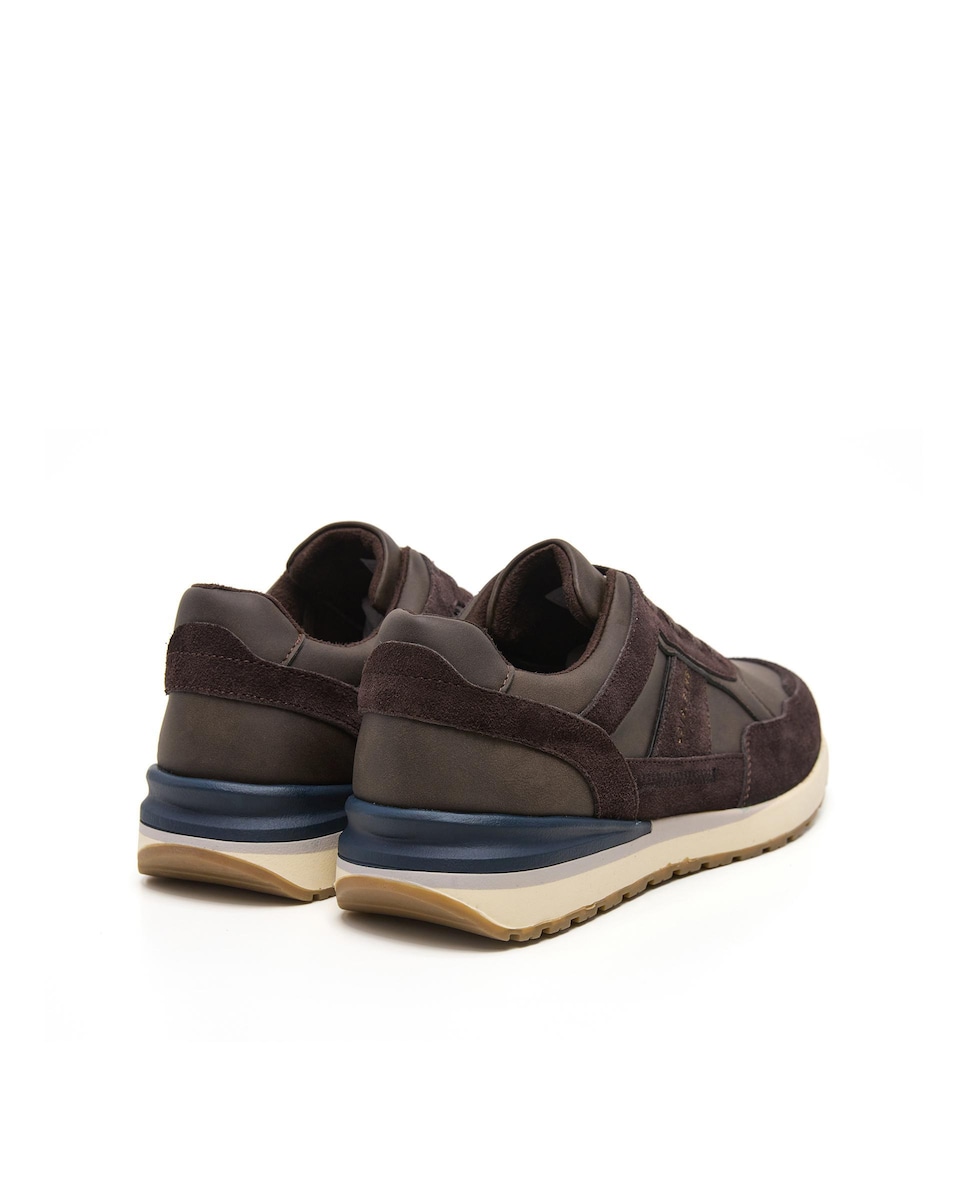 Sapatilhas Desportivas com Atacadores e Logotipo Lateral Castanho-3