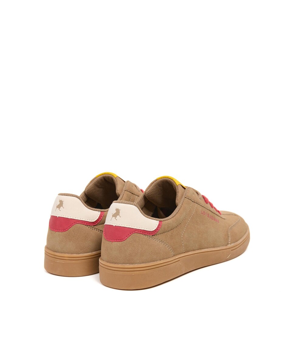 Sapatilhas com Atacadores e Logo Lateral Taupe-3