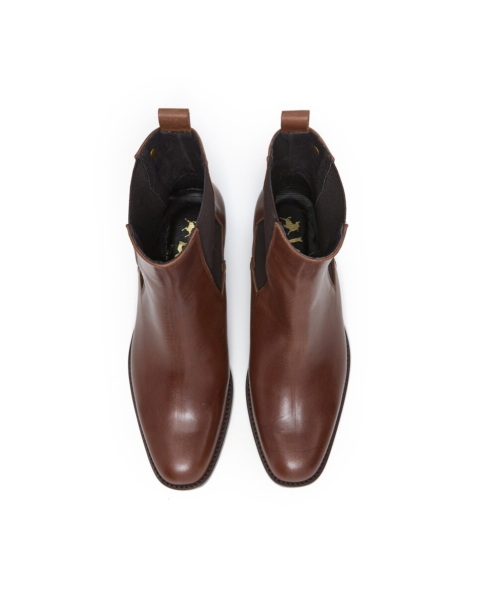 Botins Tipo Chelsea em Pele Castanho-4