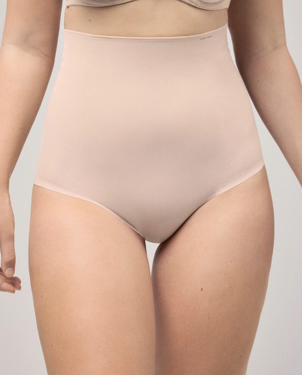 Cueca Alta Redutora com Acabamentos a Laser Compressão Média Nude-1