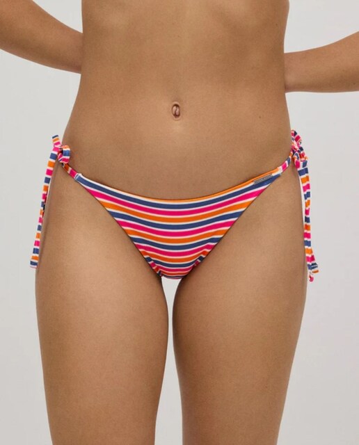 Imagem 0 de Cueca de Biquíni Mini com Nó Estampado às Riscas