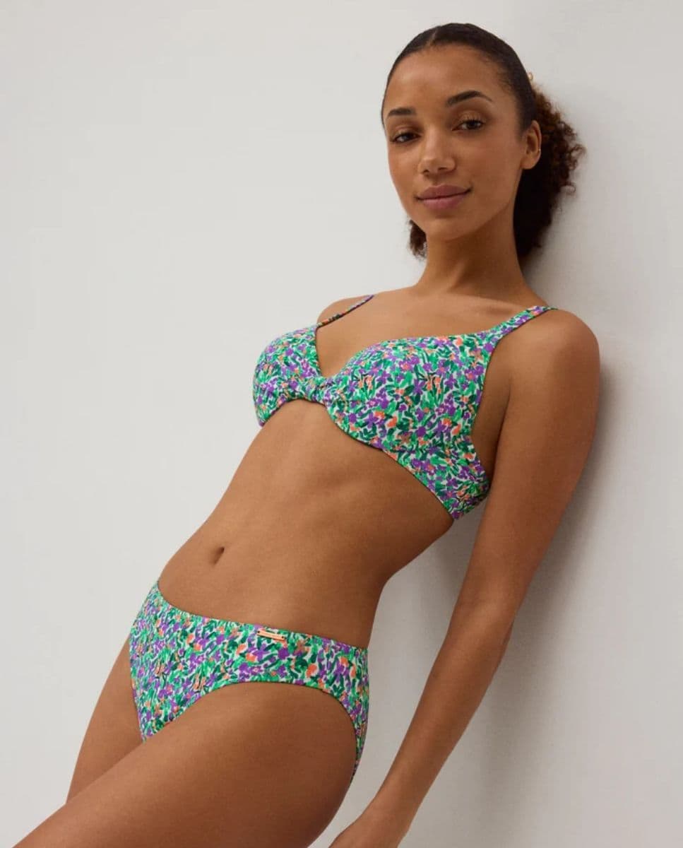 Top Bikini com Aro Estampado Floral Multicolor-4