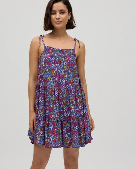 Imagem 0 de Vestido Curto com Alças Ajustadas Estampado Floral
