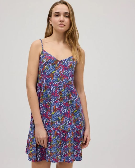 Imagem 0 de Vestido Curto com Alças Reguláveis Estampado Floral