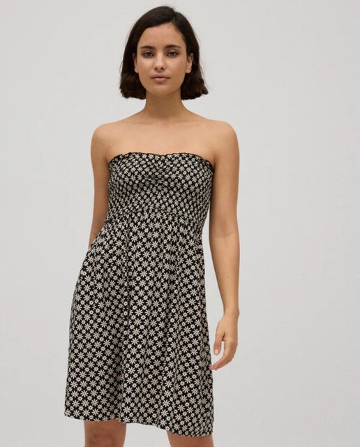 Imagem 0 de Vestido Curto sem Alças com Estampado Floral