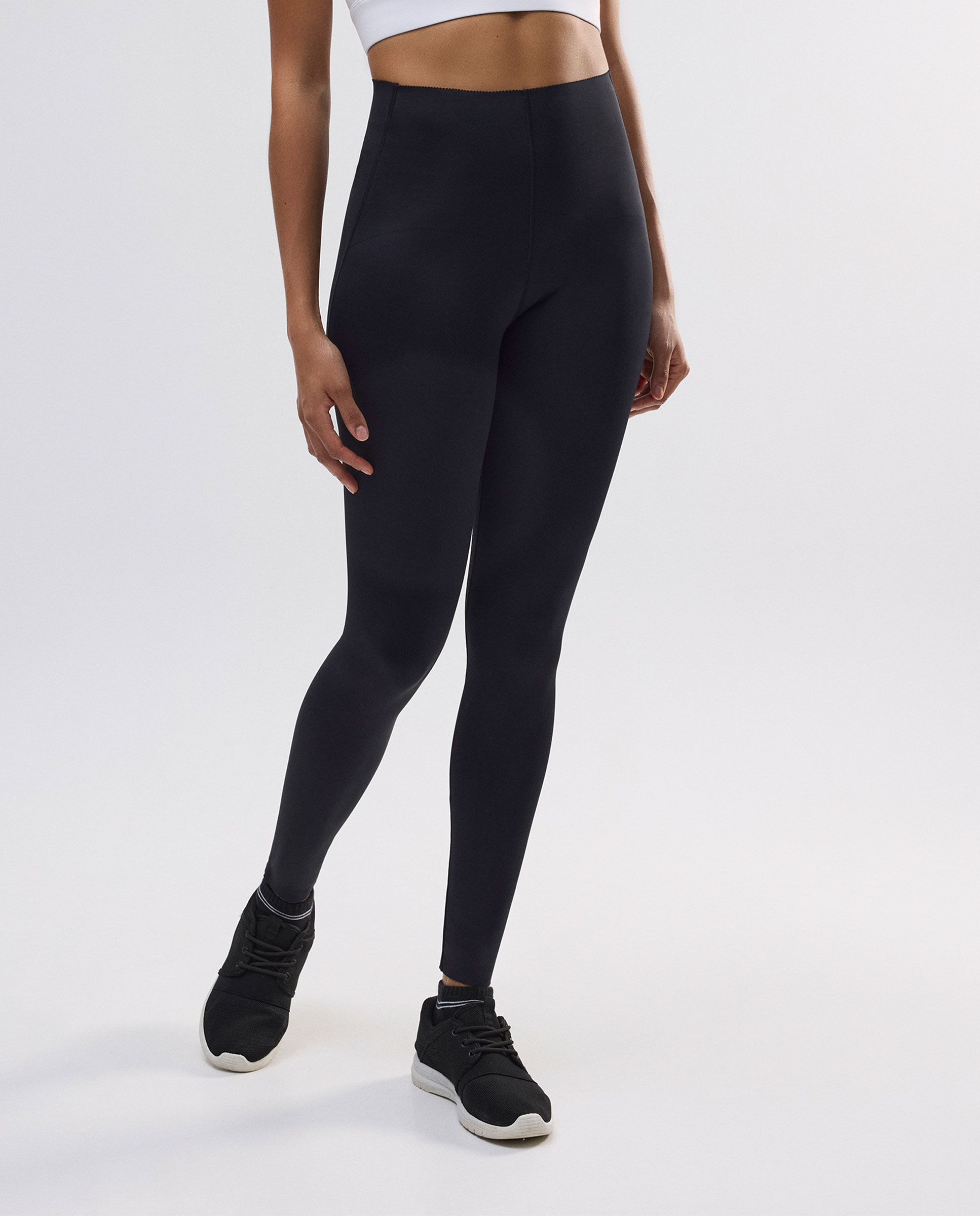 Leggings Desportivos Compressive Compridos Ventre Plano Preto-4