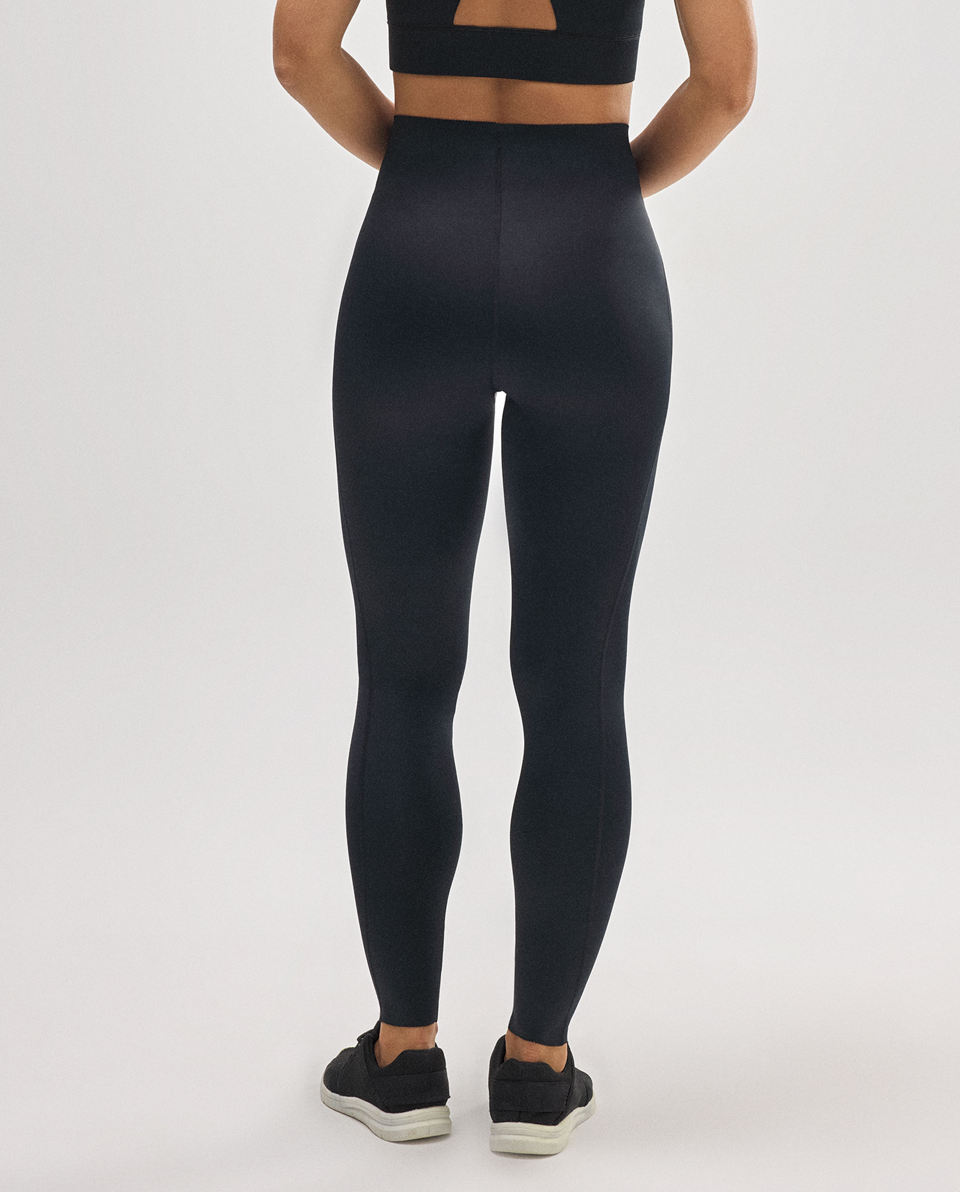 Leggings Desportivos Compressive Compridos Ventre Plano Preto-5
