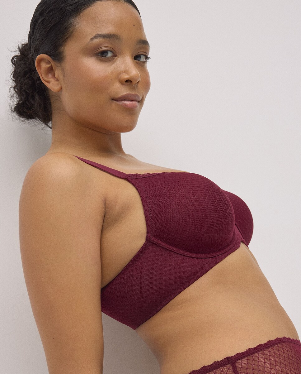 Conjunto Soutien com Aro com Forro Copa C e Cueca Midi Vermelho-3