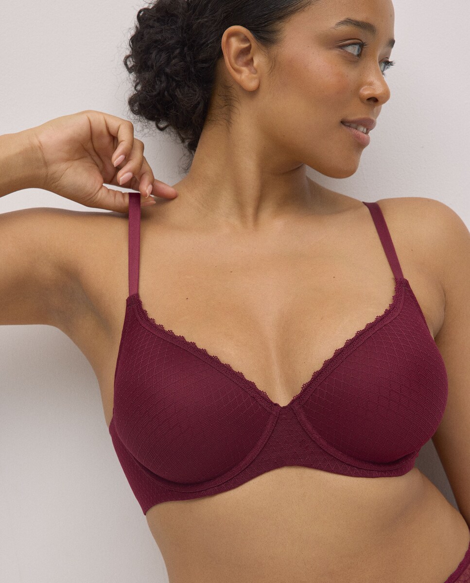 Conjunto Soutien com Aro com Forro Copa C e Cueca Midi Vermelho-4