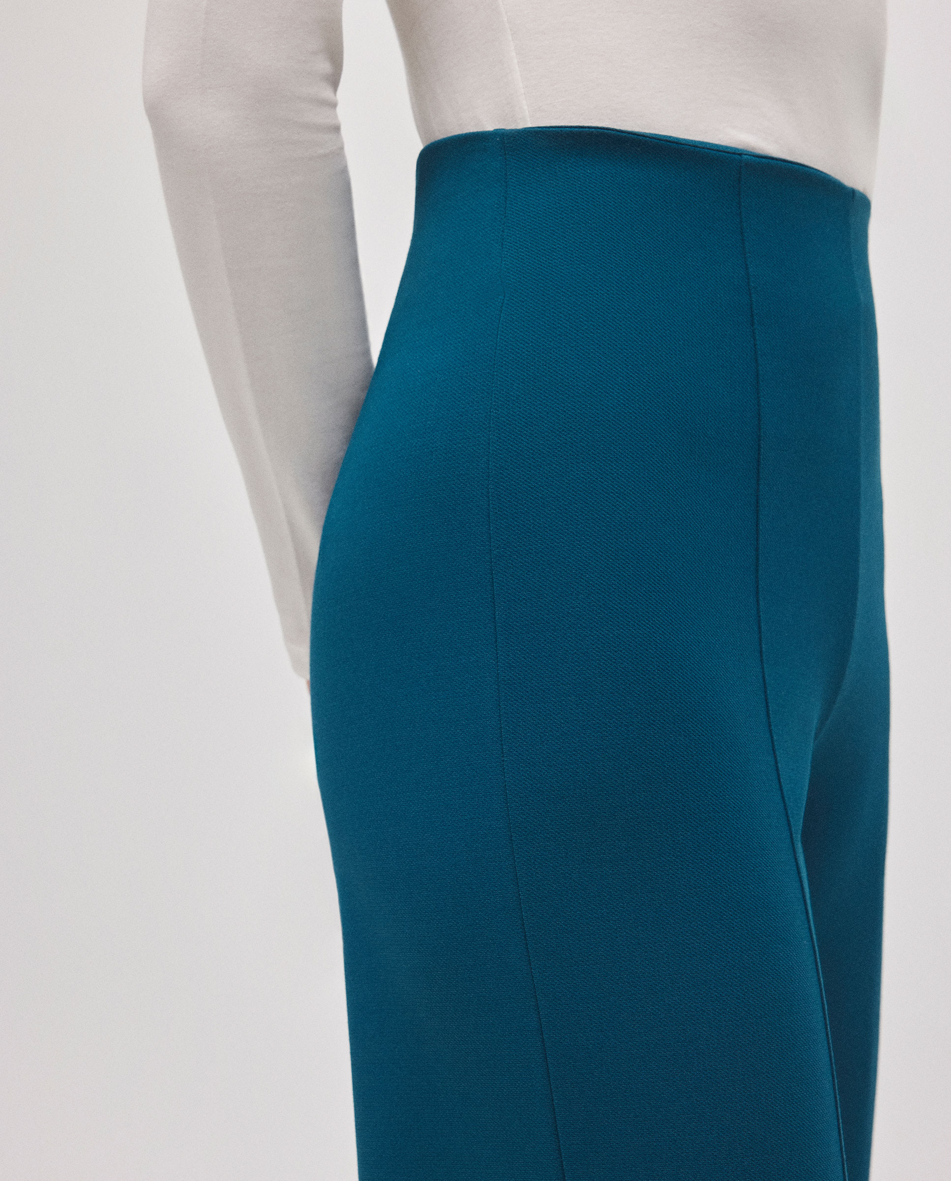 Calças Formais Wide Azul-4